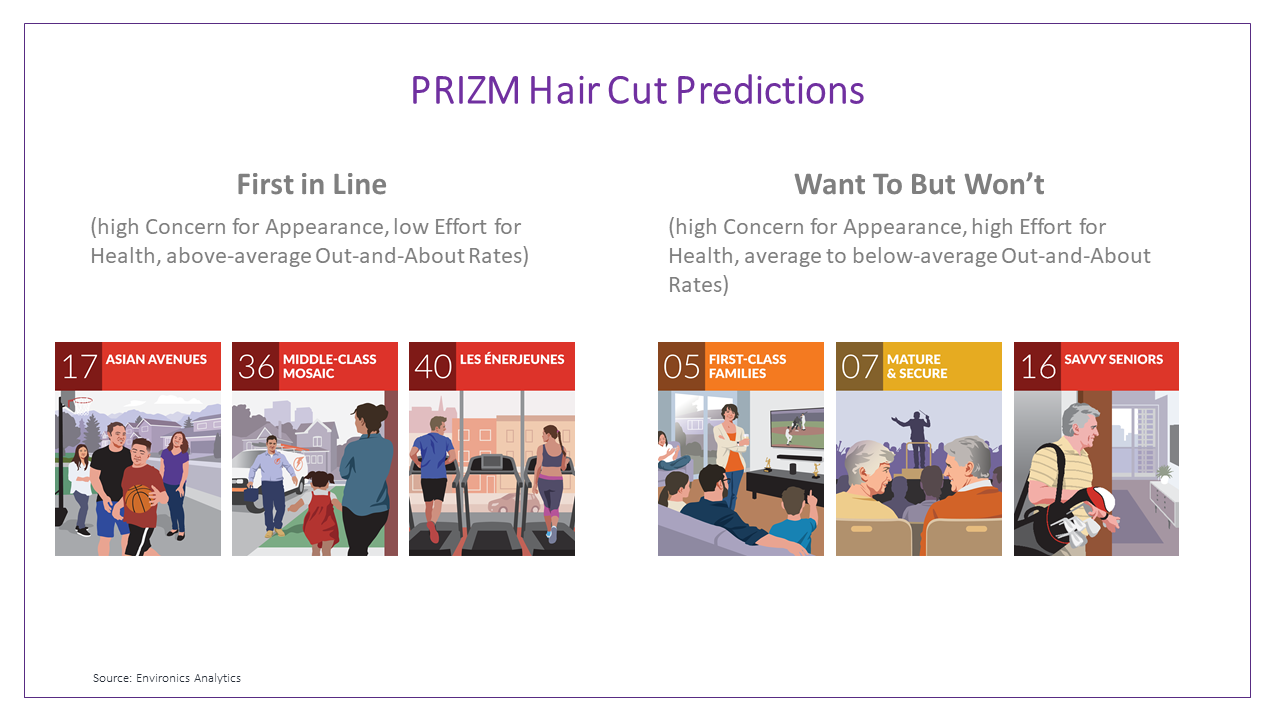 Hair Cut Predictions by PRIZM Segment