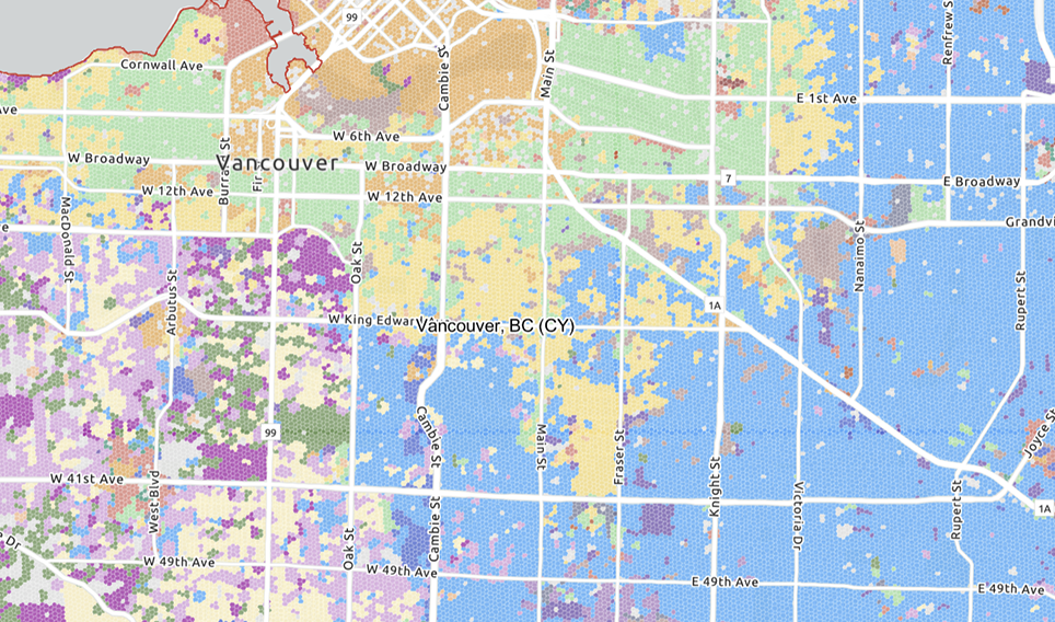 Map showing PRIZM5 Spectra data