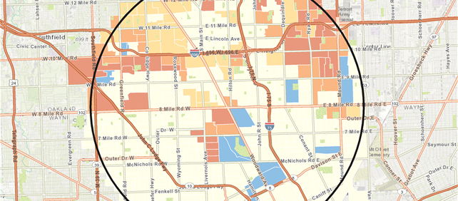 US map of readers of Better Homes and Gardens magazine, shaded by area