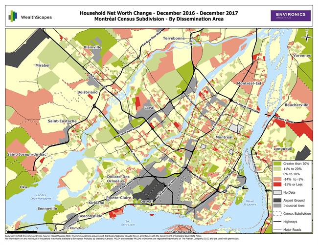 WealthScapes 2018-Montréal Census Subdivision-Household Net Worth Change 