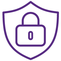 Icon of a shield with a padlock on it