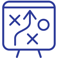 Icon of an easel with navigation symbols