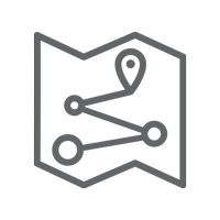 simple icon of a map with points and location marker