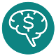 Icon of a brain with a dollar symbol on a turquoise background