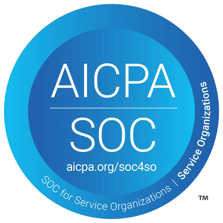 Blue logo for AICPA SOC for Service Organizations