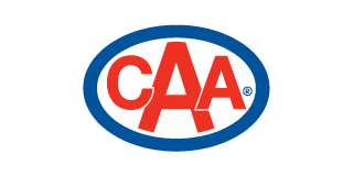 CAA logo, a red and blue oval with white letters