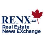 RENX.ca Real Estate News Exchange logo with red maple leaf at the top-right corner