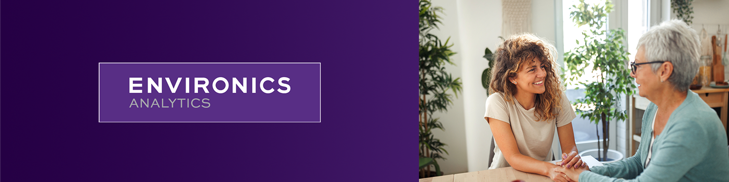 Webinar banner with the Environics Analytics logo beside two people, one younger and one older, talking at a table