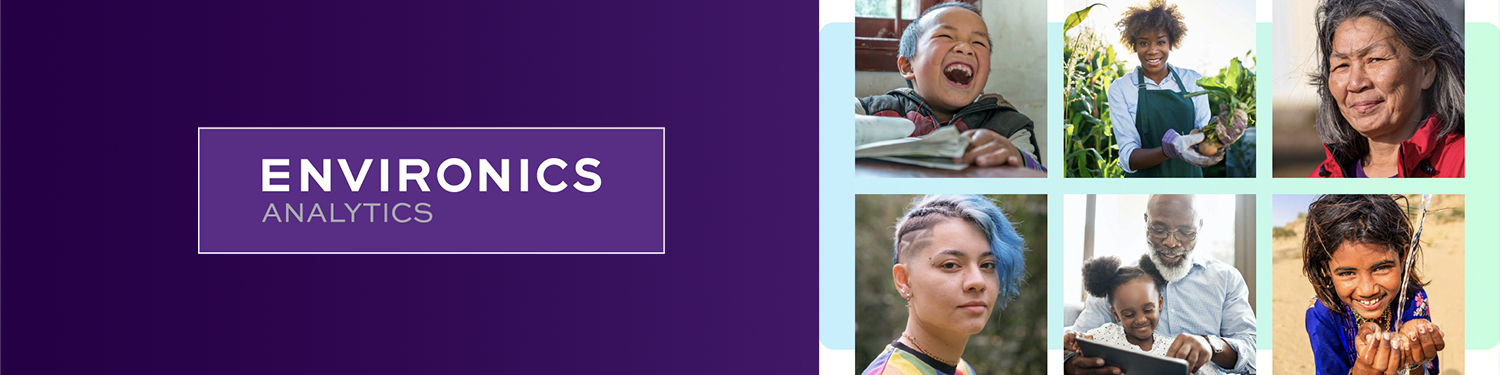Environics Analytics webinar banner for The Giving Report 2025 with a collage of smiling people of diverse ages
