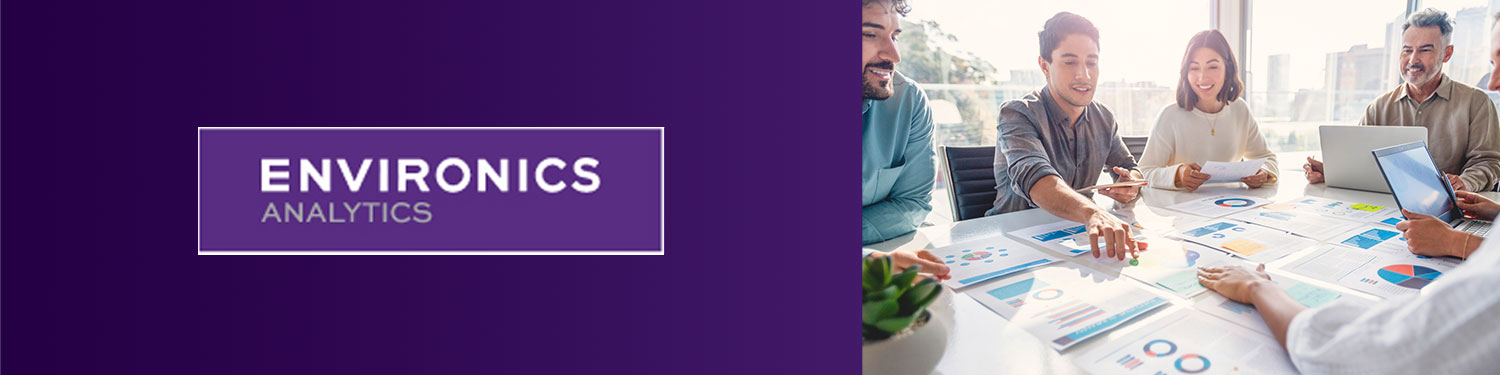 Environics Analytics banner with colleagues reviewing financial charts, promoting the WealthScapes webinar