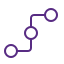 Icon of a line connecting several points, representing a network