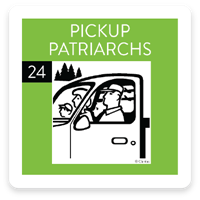 PRIZM segment card 24, Pickup Patriarchs, showing people riding in a pickup truck