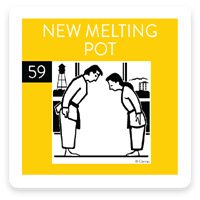 PRIZM Premier segment card 59, New Melting Pot, showing two people bowing to each other in an illustration