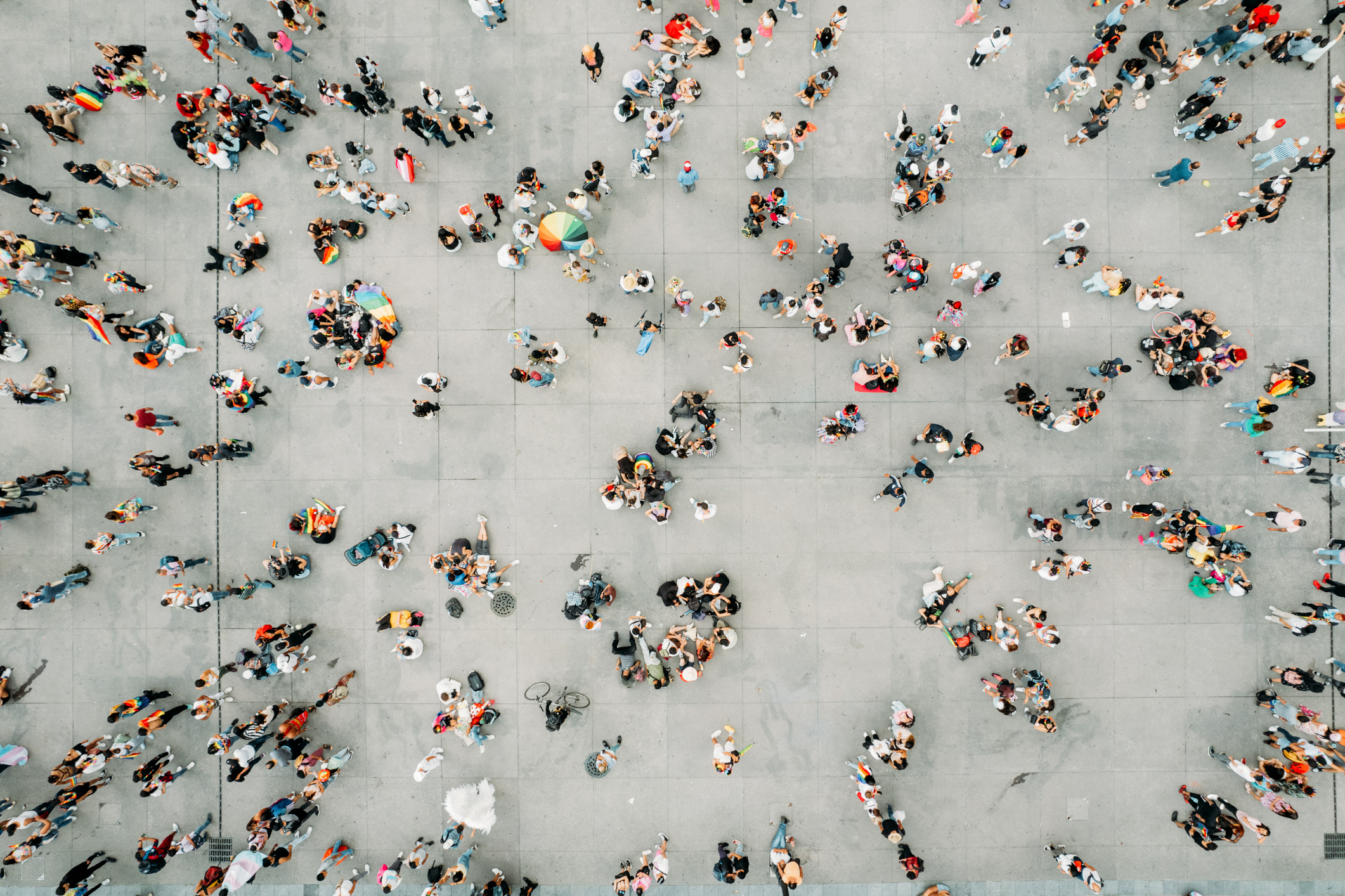 Crowd aerial shot