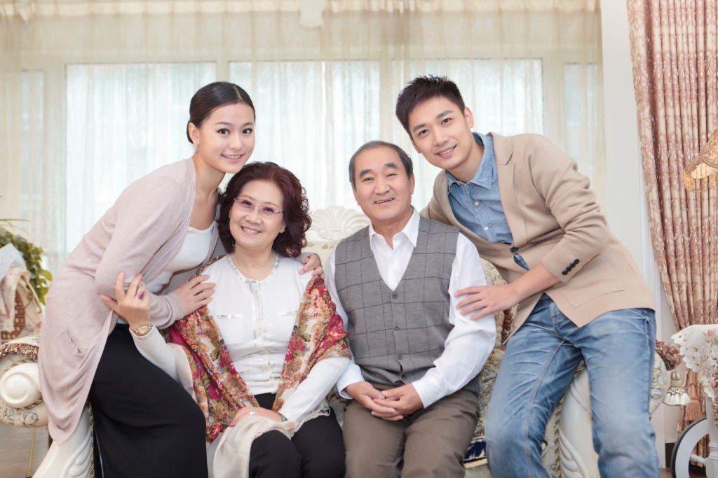 Multigenerational East Asian family