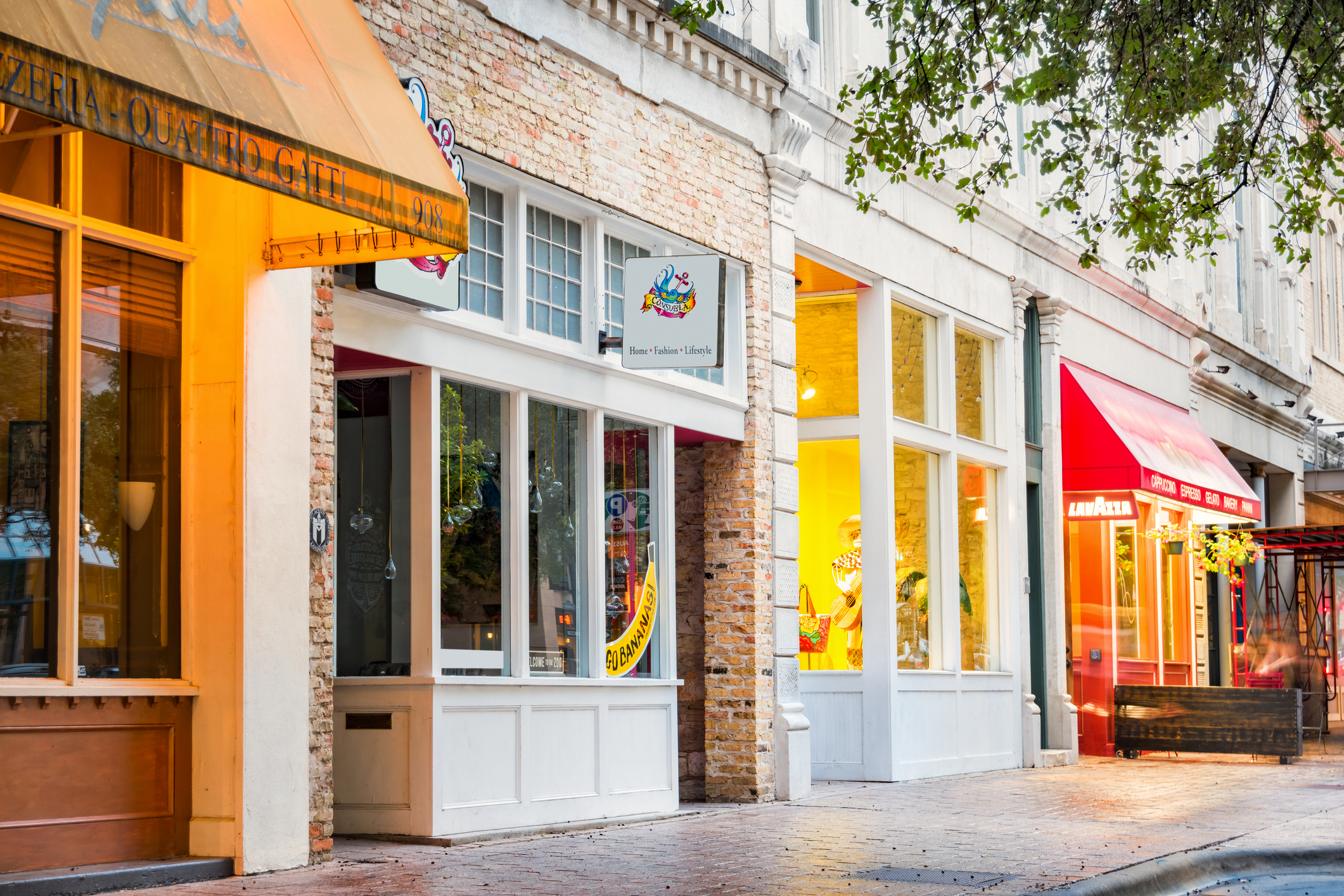 Colorful Shops and Restaurants