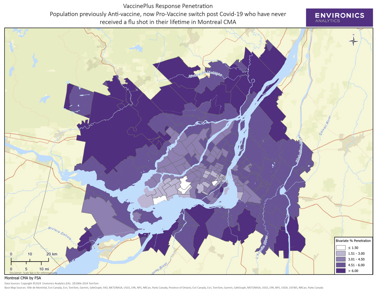 This map shows those who were previously of anti-vaccination sentiment and are now more open to receiving future vaccines, while they have never received a flu shot in their lifetime