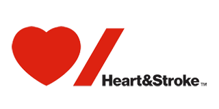 Heart and Stroke logo literally a heart and a stroke