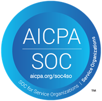Blue logo indicating AICPA SOC for Service Organizations